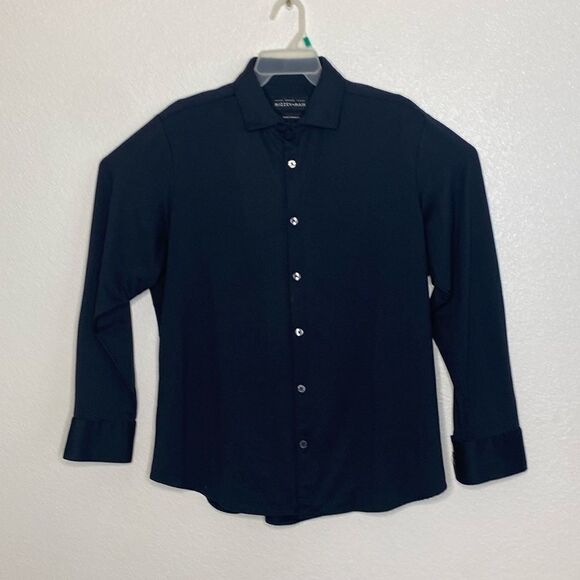 MIZZEN + MAIN Men’s Black Button Up Shirt Size  M - Picture 1 of 4